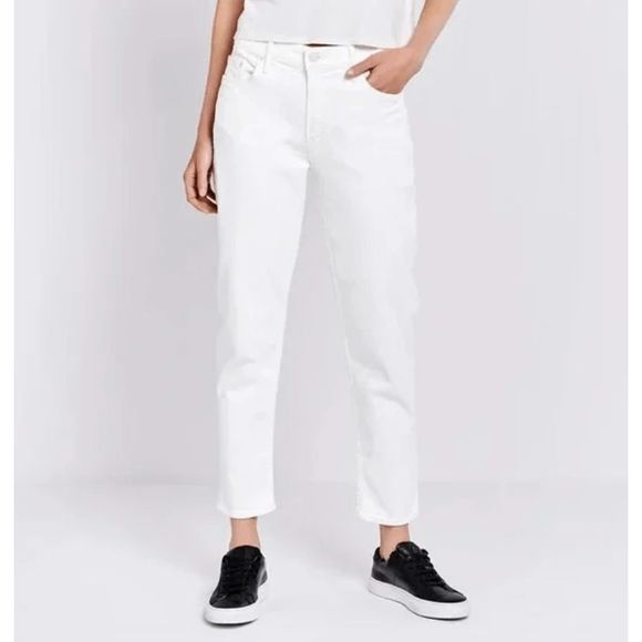 Mother Jeans The Drop Out Soft Focus in Almond White Jeans, Size 28, MSRP $228 - Picture 1 of 15